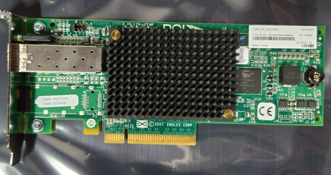 Half Hight | 8Gbps | PCIe x4 | Emulex FC HBA IBM 00JY847 00JY807