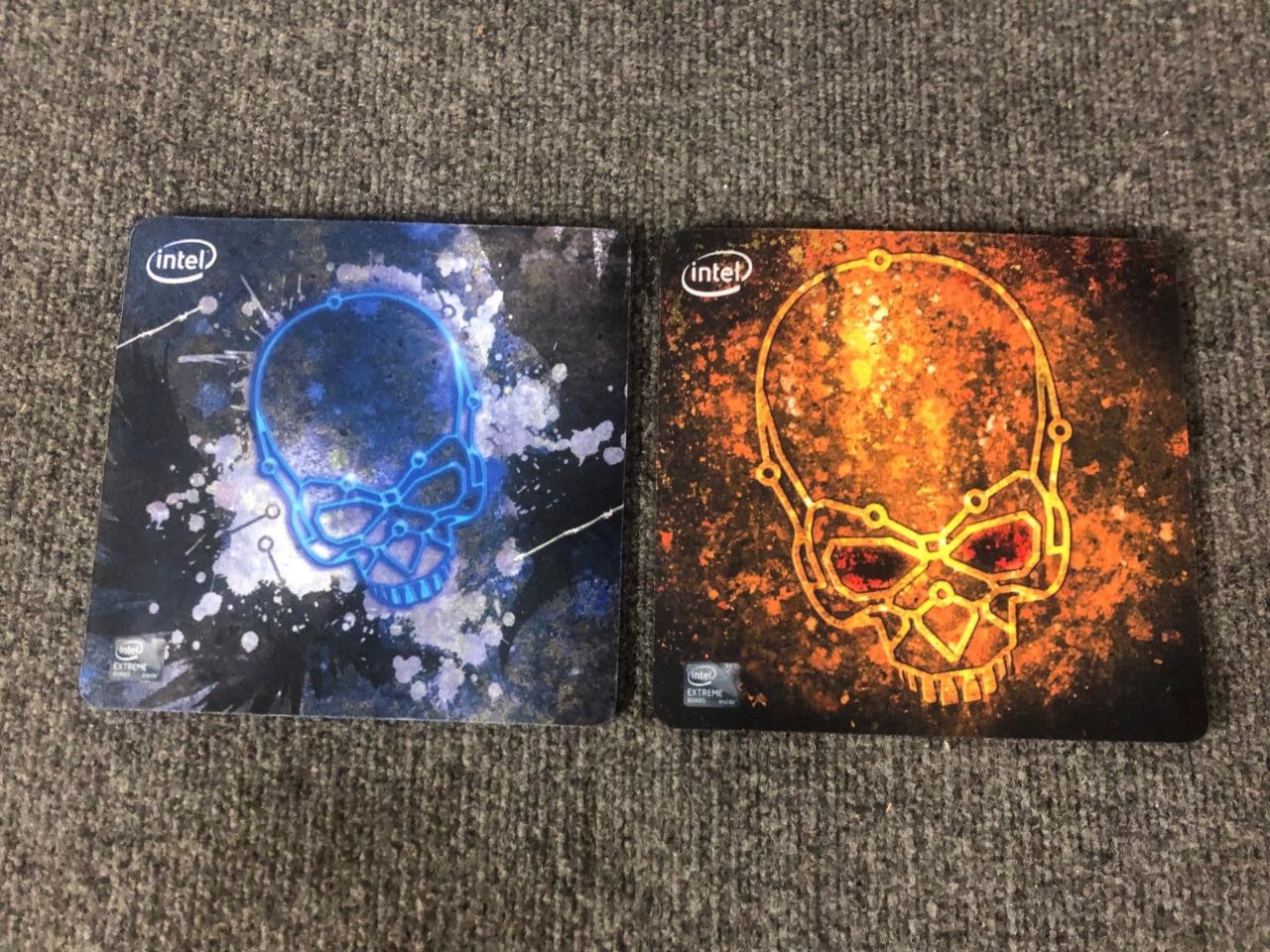 2 Genuine Intel Extreme Series Skull Design Thin Flexible 8" Mousepads Set 2