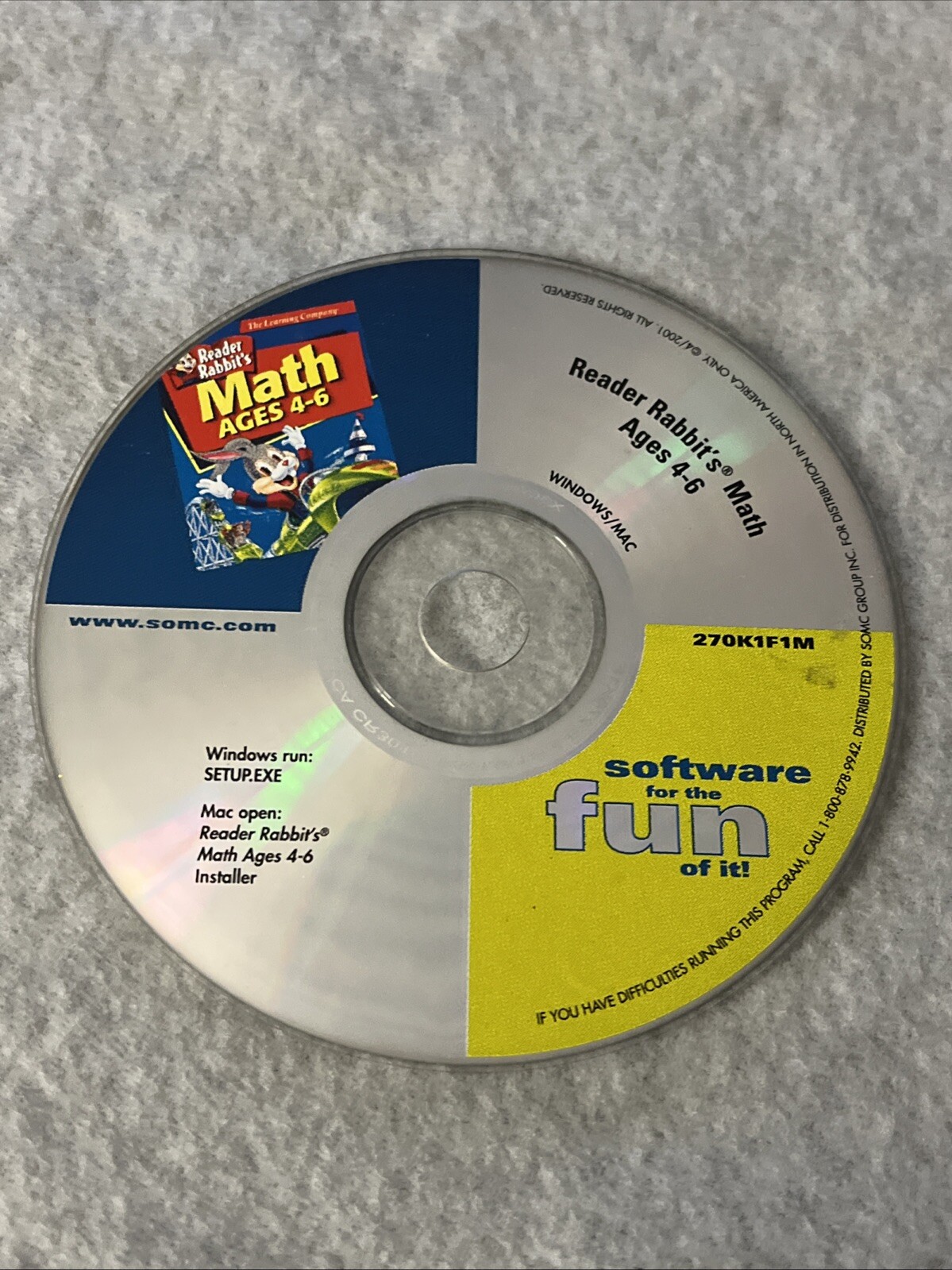 Reader Rabbit Math Ages 4-6 Award Winning the Learning Company
