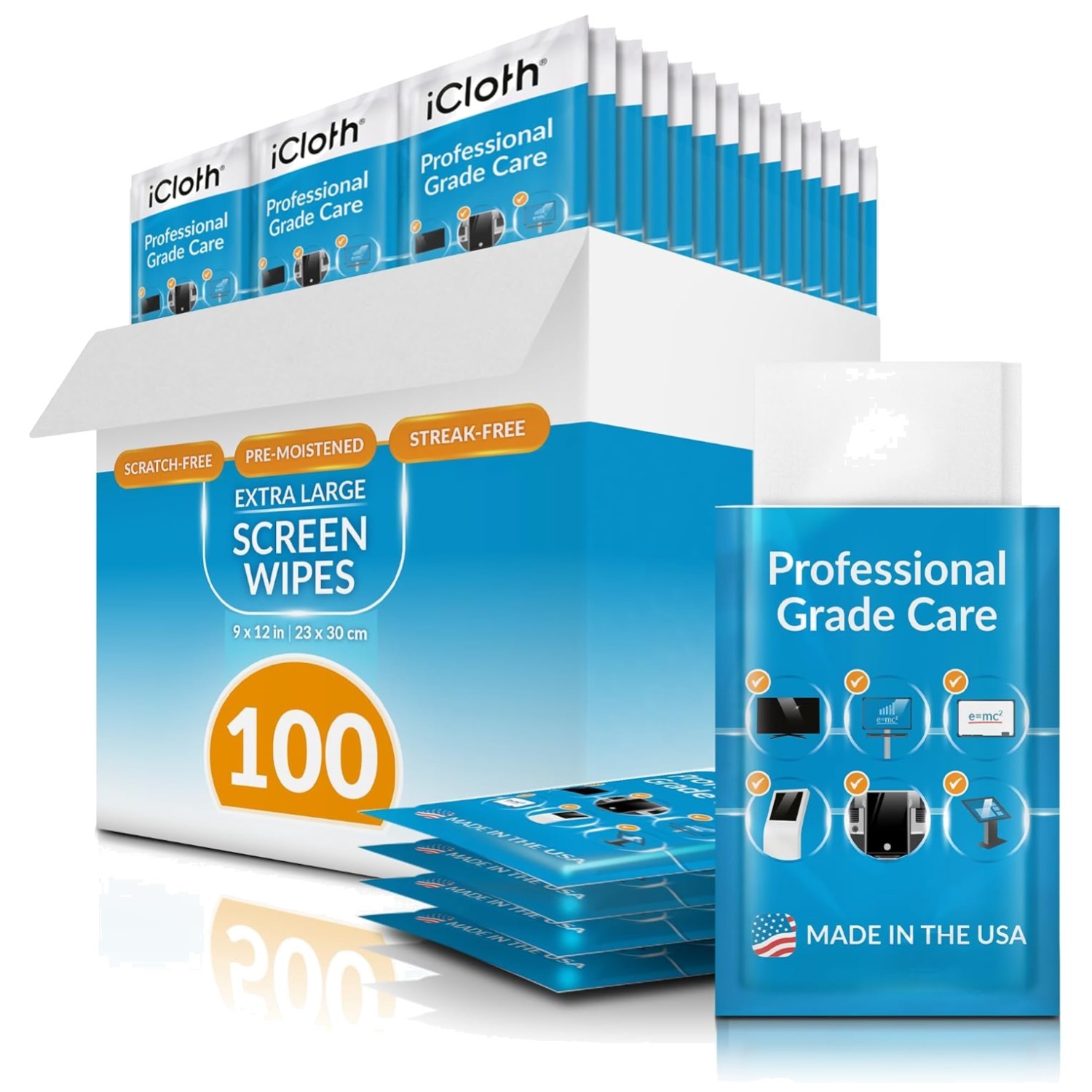 Fast-Drying XL Screen Wipes - Removes Dust & Fingerprints