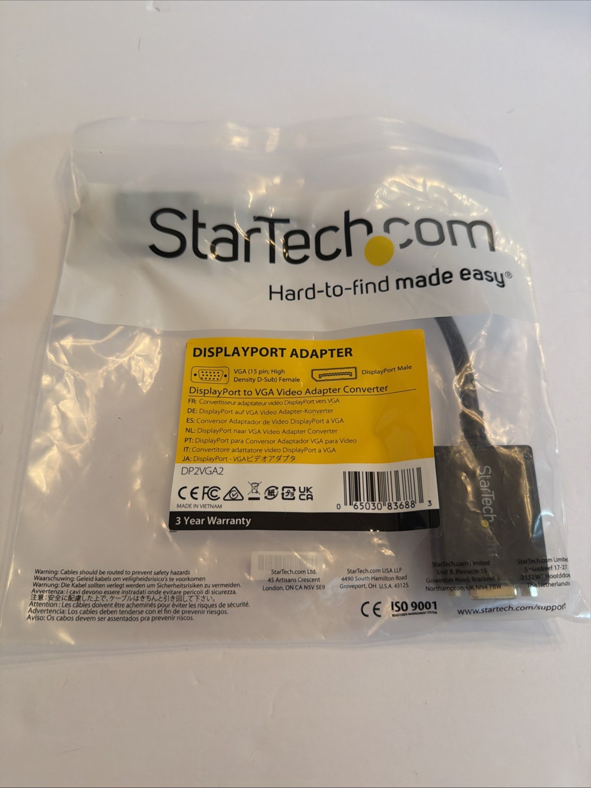 StarTech Displayport Adapters 20 Pin To VGA Active Adapter DP2VGA3 Genuine OEM