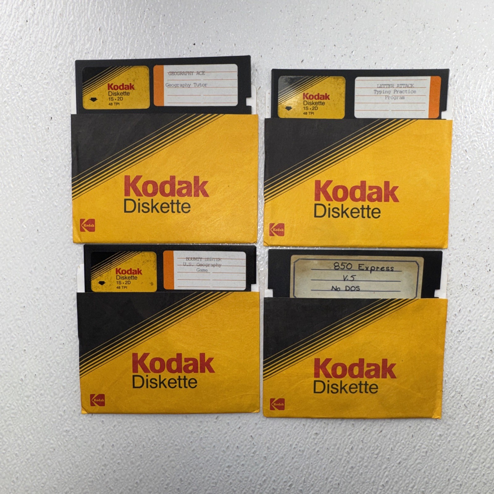 Vtg Kodak Computer Floppy Disk - Lot Of 4 UNTESTED Bounty Hunter, Geography Ace