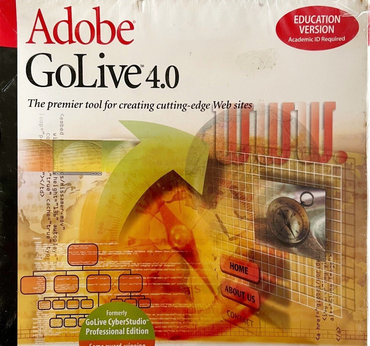 Adobe GoLive 4.0 Software Design Tools Kit Sealed NOS Educational Version ELEC