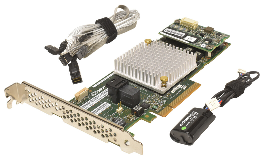 Adaptec ASR-8405 Raid Controller 12Gb/s PCIe x8 1GB with BBU + 4x SATA/SAS Ca...