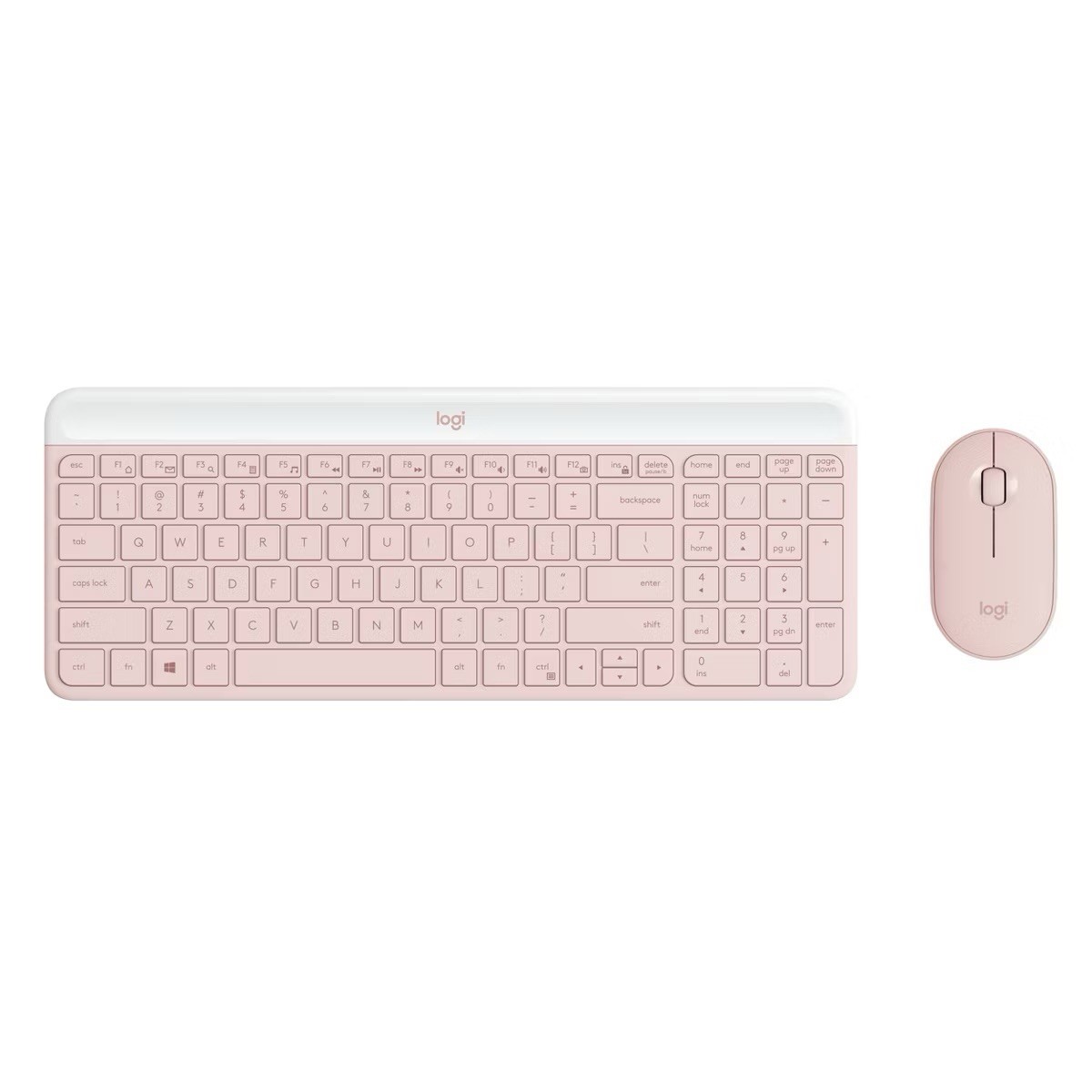 Logitech MK470 Keyboard Pink: USB-A Low-Profile Full-Size Keyboard & Mouse Combo