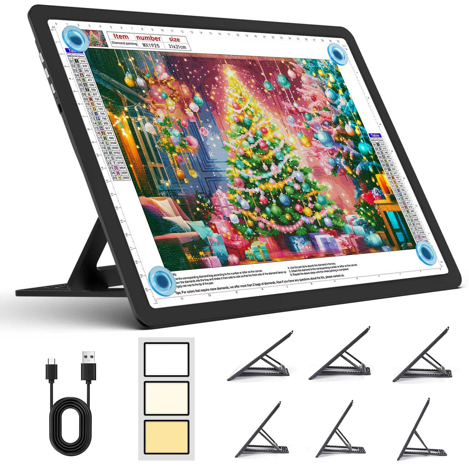 Heanolier Rechargeable A4 Light Board with Stand, 7100Lux Super Bright Magnetic
