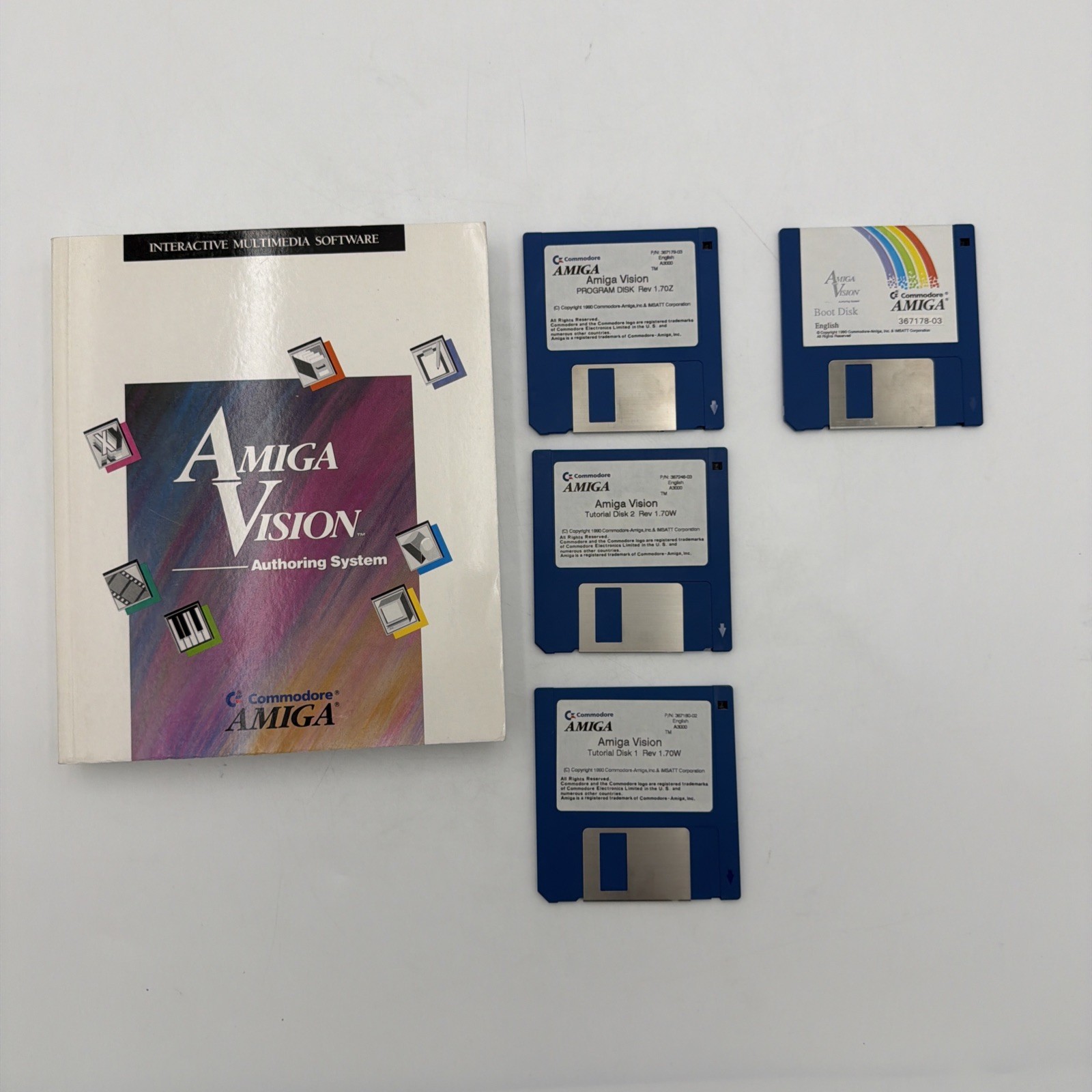 Commodore AmigaVision Authoring System Manual 4 Disks Tested Working Amiga