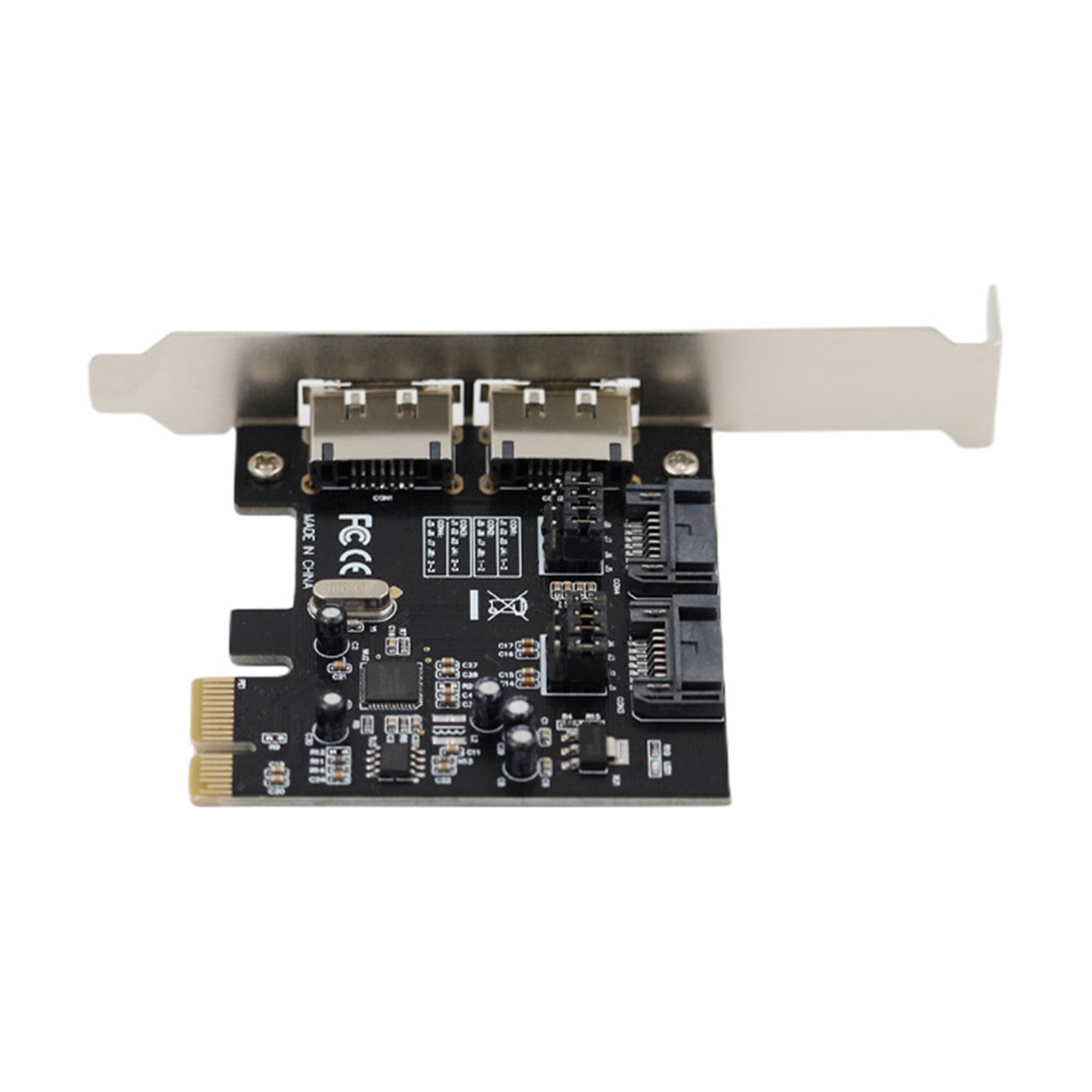 PCI Express x1 SATA III Expansion Card 2 SATA & 2 eSATA Ports for ASM1061 Chip
