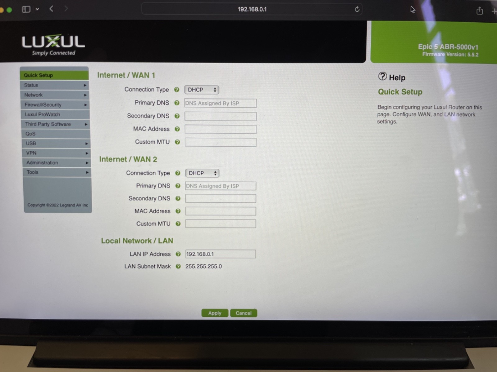 Luxul Epic 5 (ABR-5000) High-Performance Gigabit Router — Used, Tested Working 