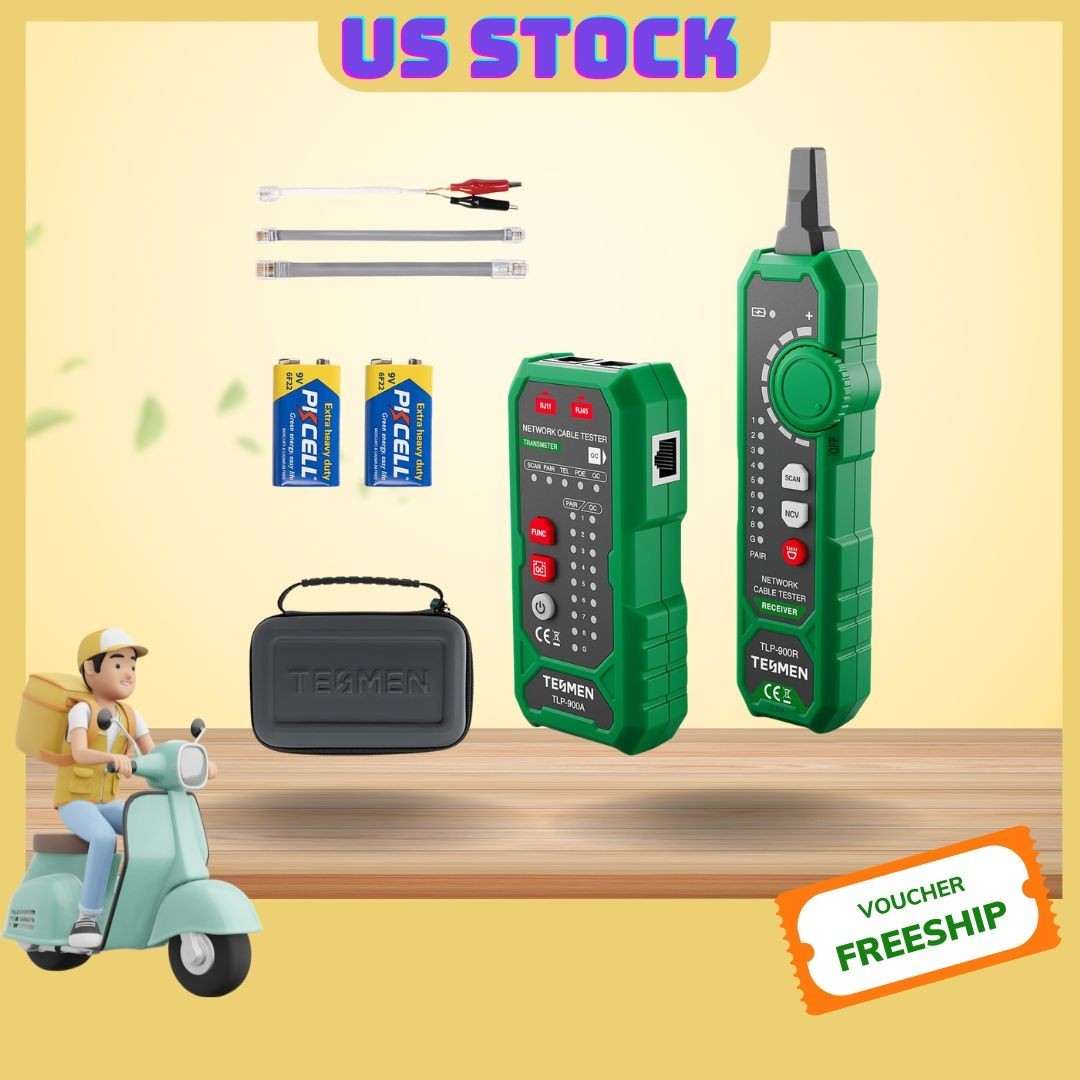 NEW Network Cable Tester RJ11 RJ45 CAT5 CAT6 POE STP Tracer Green