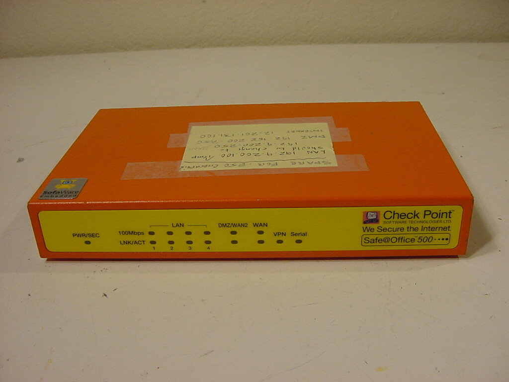 CHECK POINT SAFE @ OFFICE 500 SBX-166LHGE-5 - NO POWER CORD