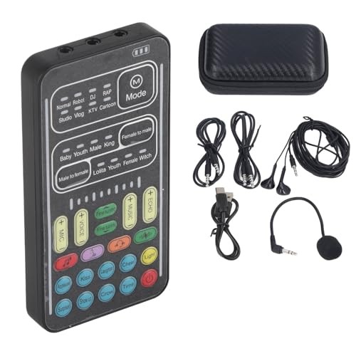Voice Changer Set, I9 Multifunction Portable Recording Mini Sound Card, 8...