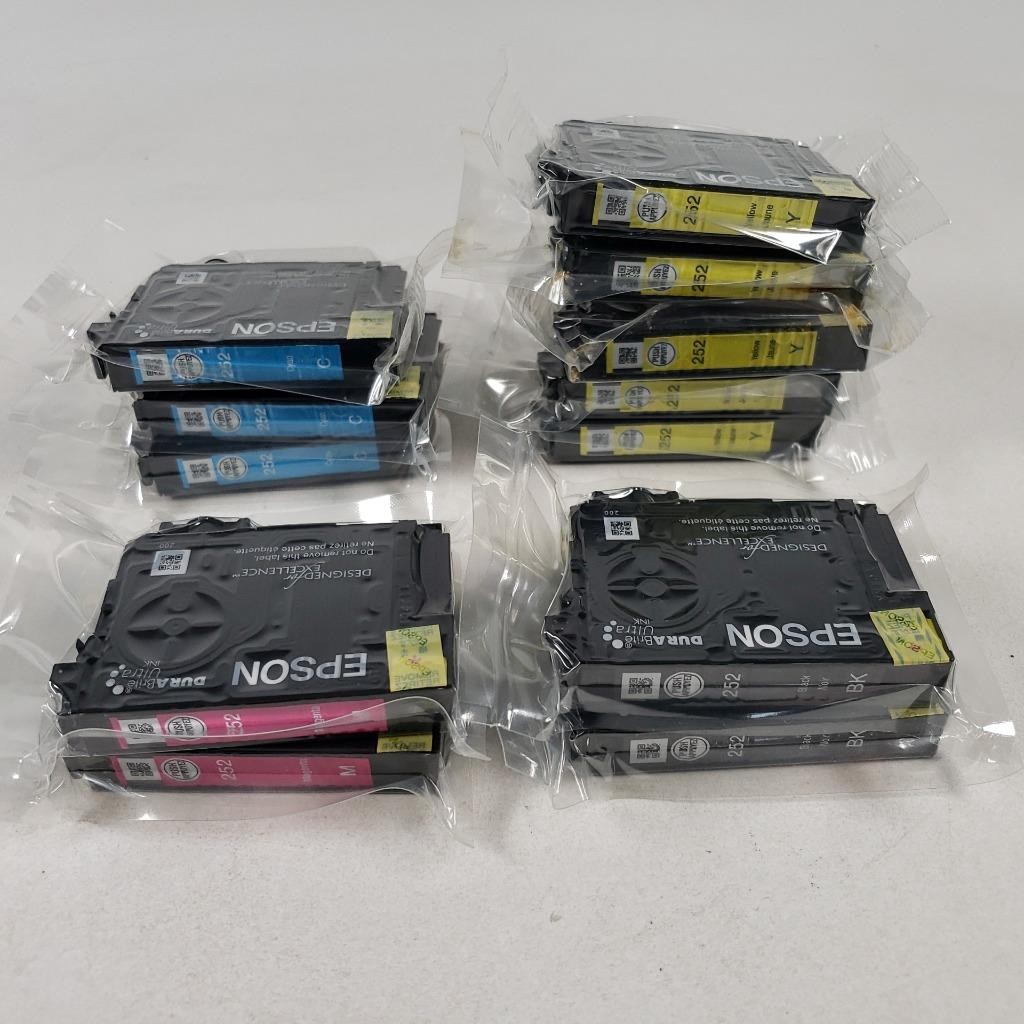Genuine Epson 252 Durabrite Ultra Ink (2) Black (2) Magenta (3) Cyan (5) Yellow
