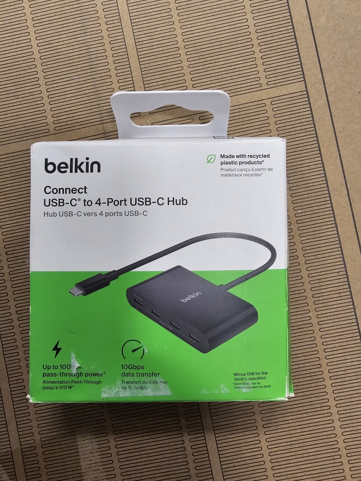 New Belkin Connect 4-Port USB-C Hub 3.2 Gen 2 Black AVC018btBK 