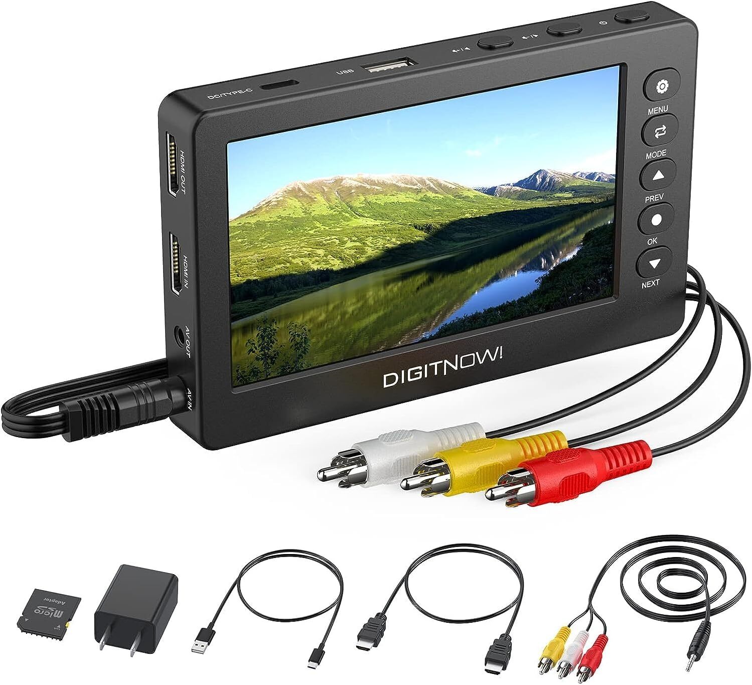 HD Video Capture Box 1080P 60FPS USB 2.0 Video to Digital Converter with 5" OLED