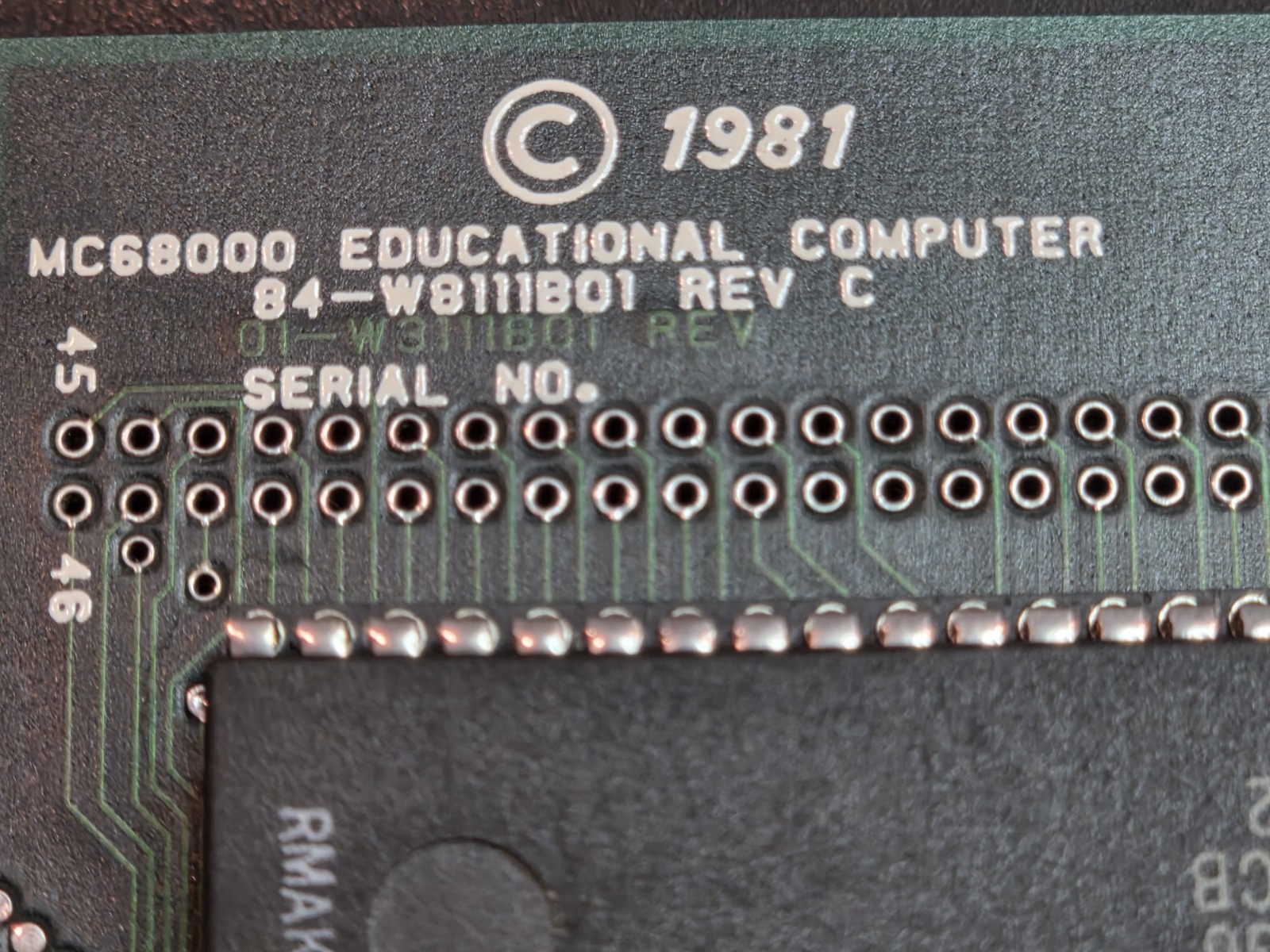 MOTOROLA 84-W8111B01 REV C  Educational Computer 1981