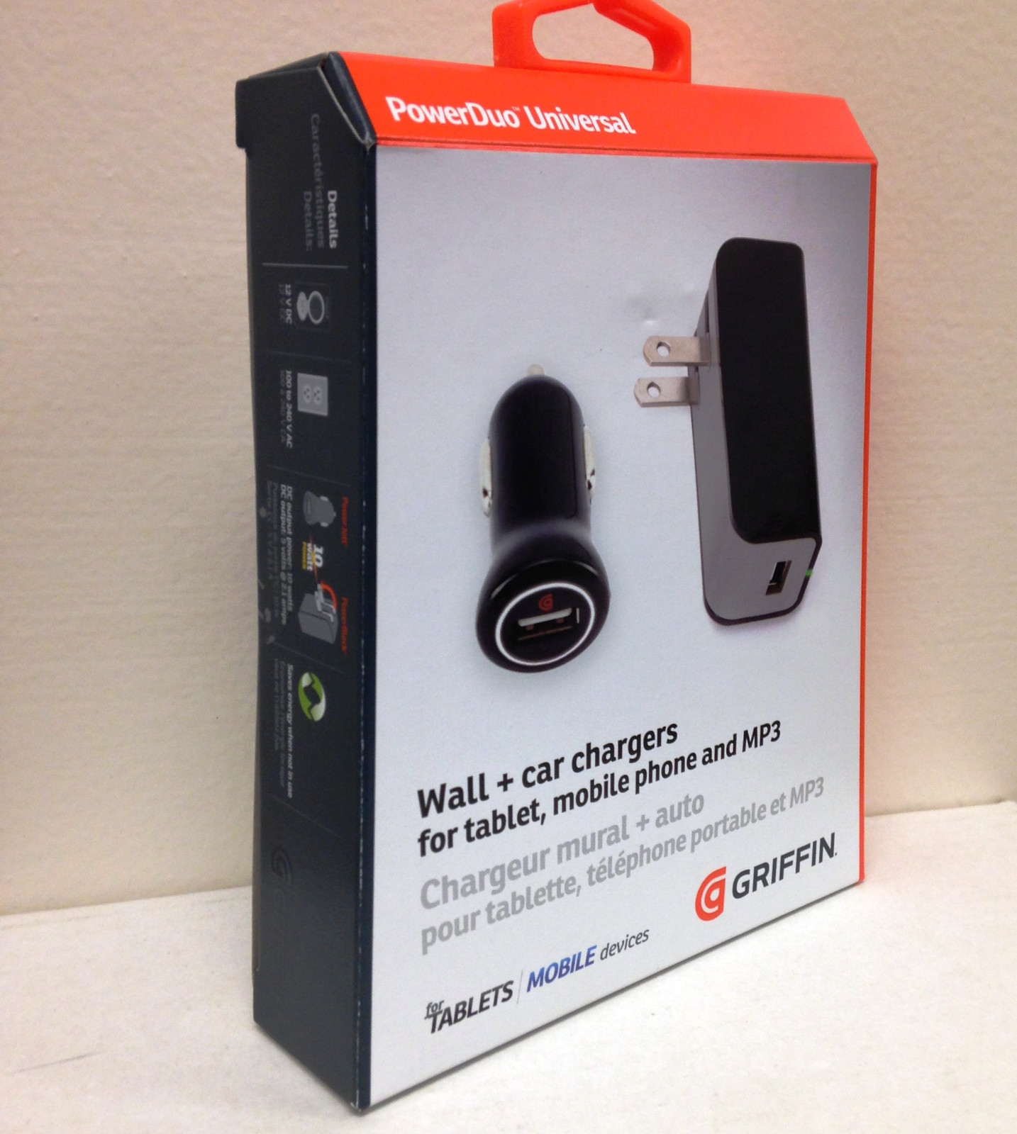 Griffin PowerDuo Universal Wall/Car Fast/Quick Charger for iPad/iPhone/Samsung