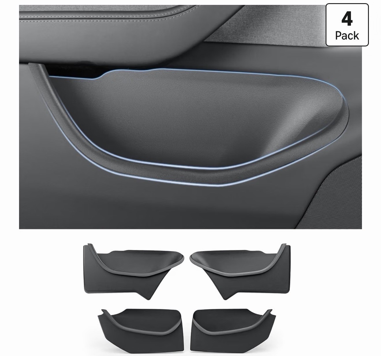 4PCS Door Side Storage Box Organizer LINERS for Tesla Model Y Juniper 2025 2026