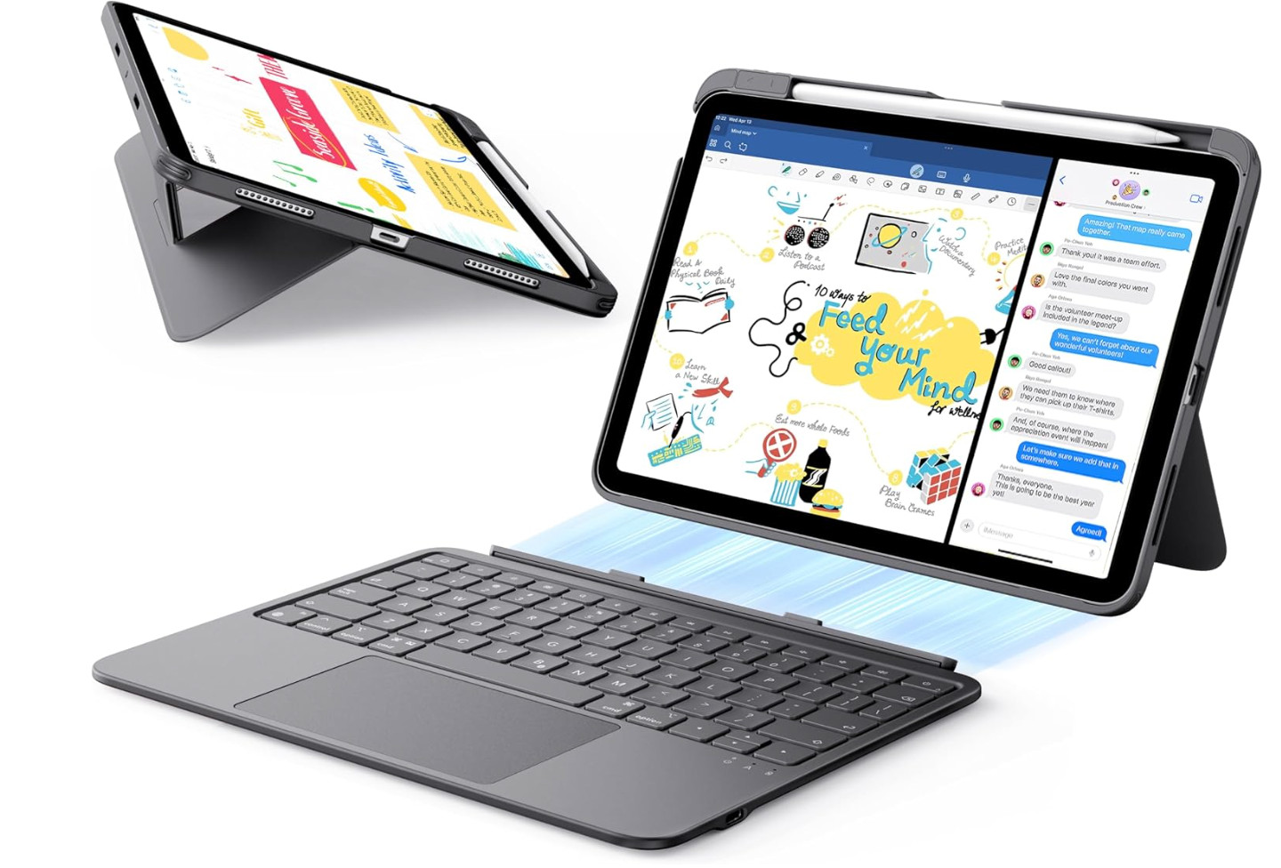 ESR for iPad Air 11 Inch Case with Keyboard M4/M3/M2 , Ultra-Light