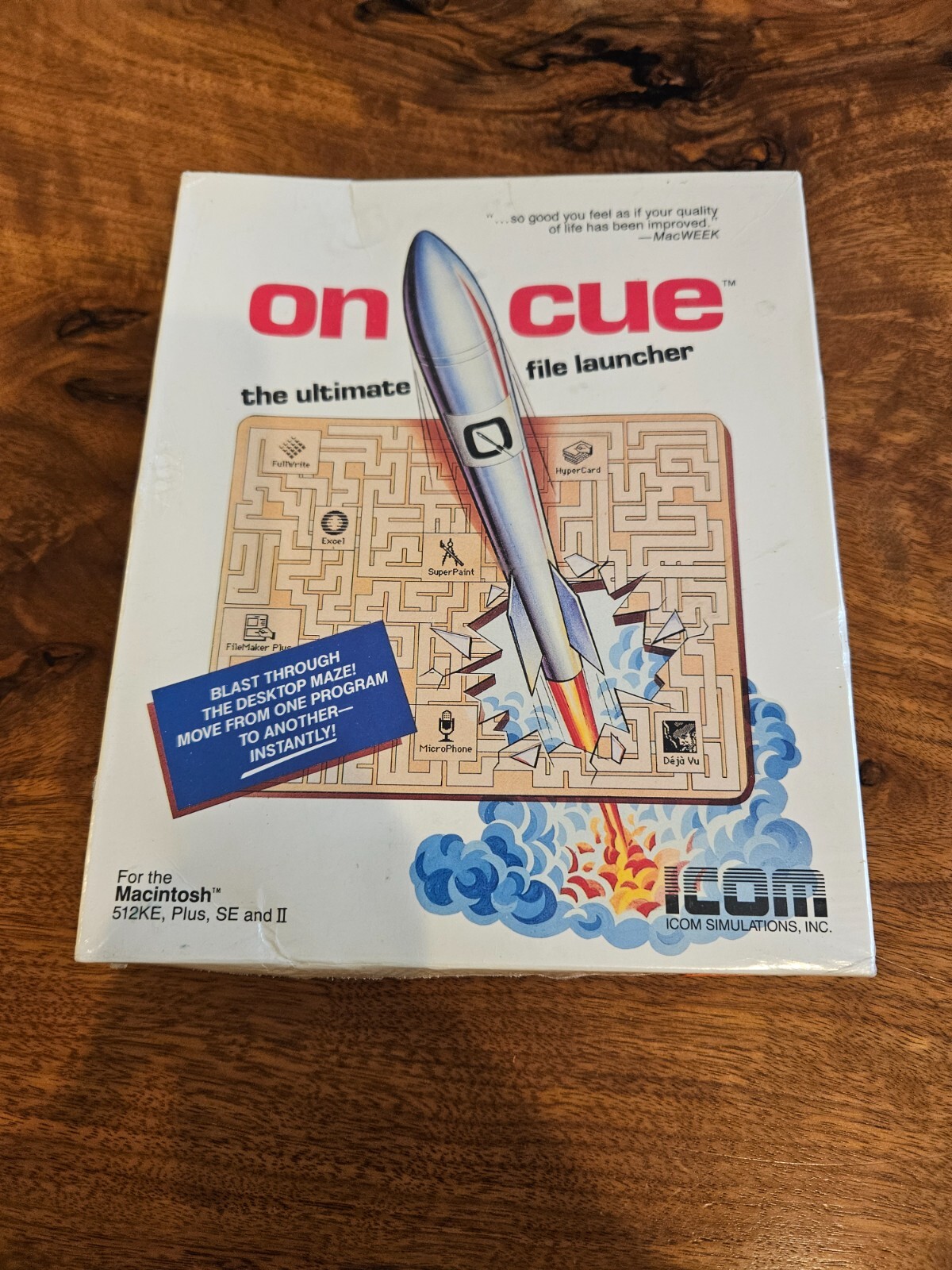 VTG 1988 Sealed Apple Macintosh Icom On Cue Software for 512KE Plus SE II