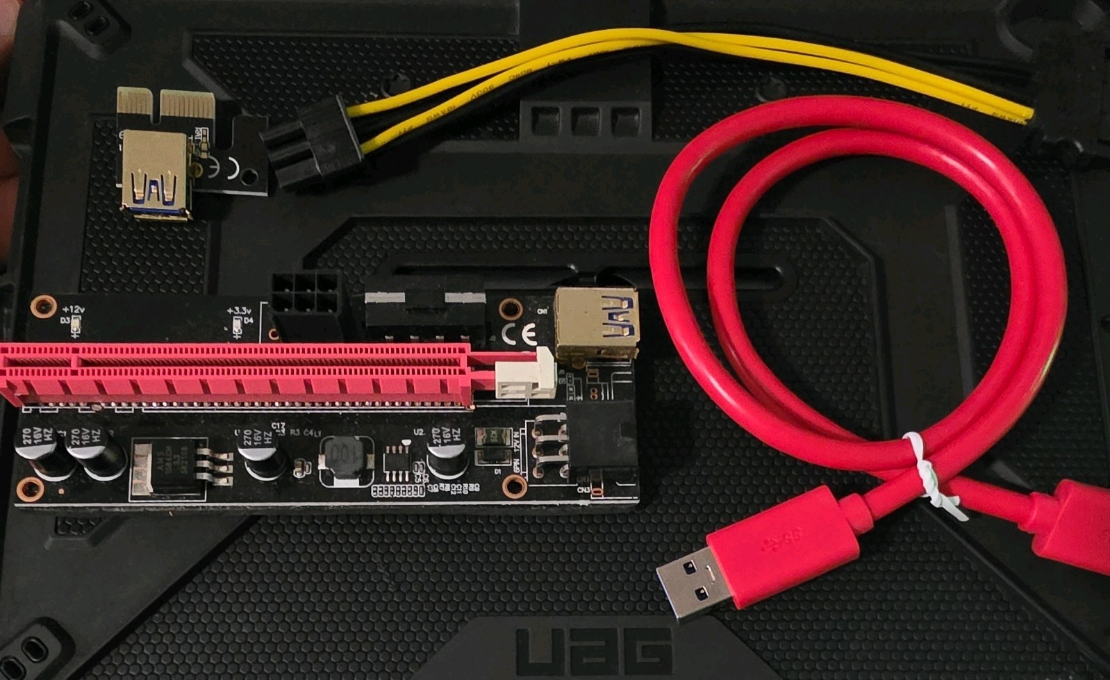 (6 Pack) VER009S PCI-E Riser Card PCIe 1x to 16x USB 3.0 Data Cable GPU Mining