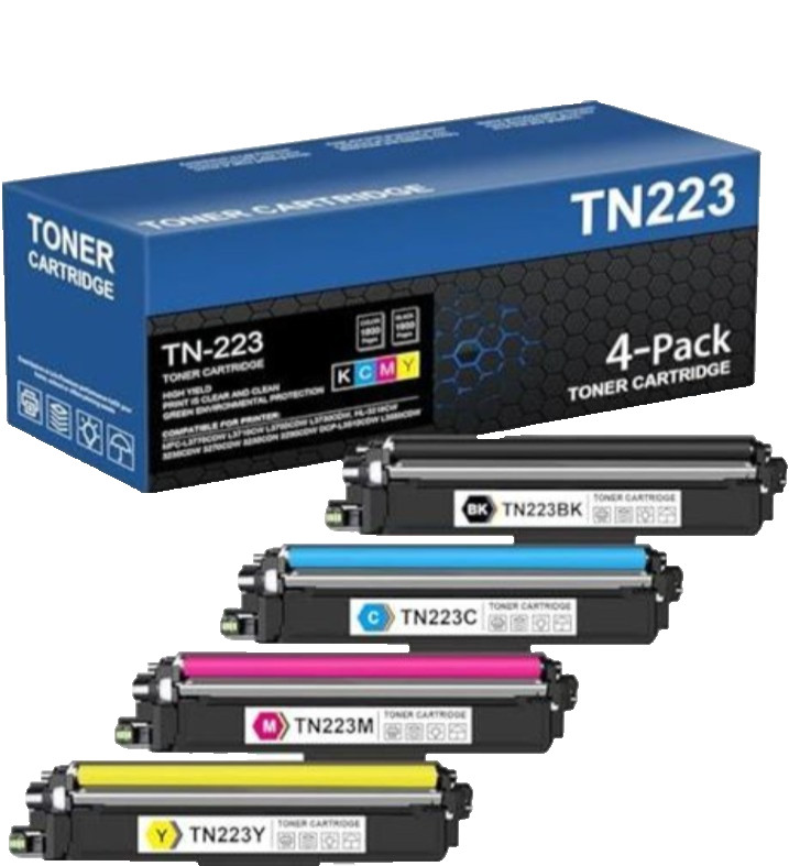 TN223 TN-223BK/C/M/Y Toner Cartridges 4 Pack Replacement for Brother TN-223 T...