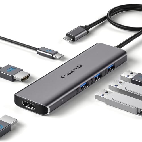 GRAY - LEMORELE SPECS LEMORELE USB C TO DUAL HDMI ADAPTER TC73 PLUS