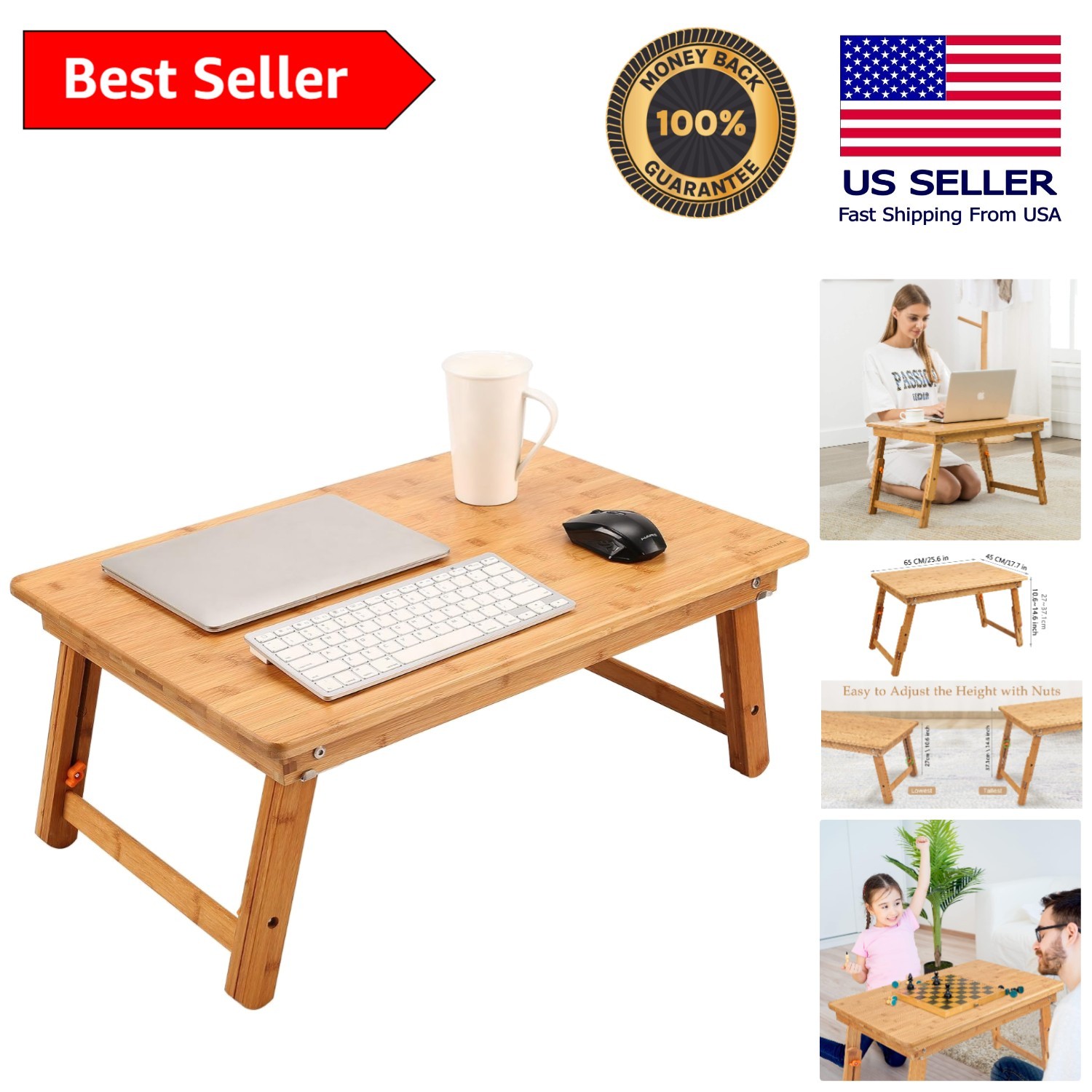 Multi-Functional Laptop Tray Table - Ideal for Gaming, Breakfast, and Study