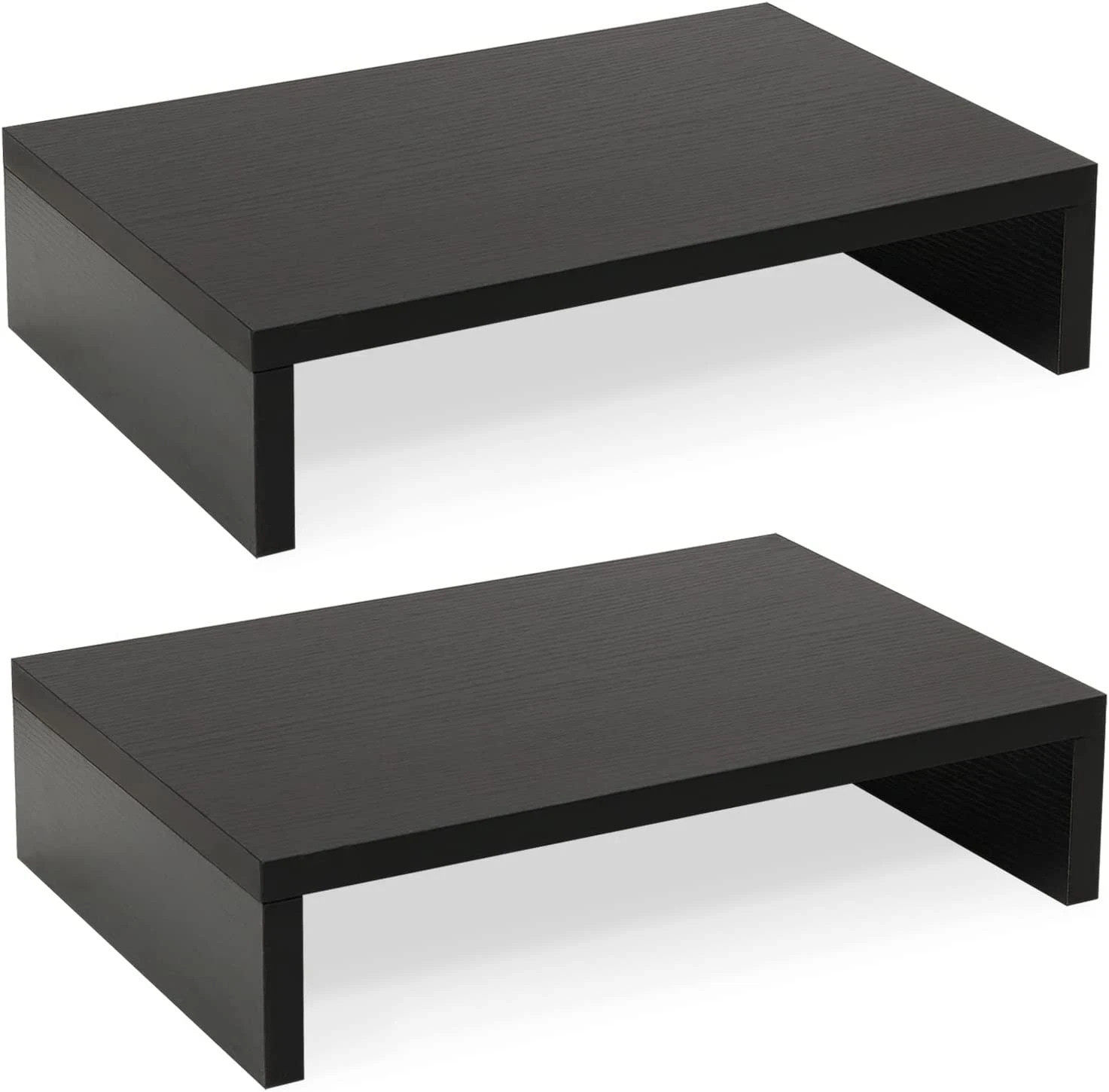 TEAMIX Wood Monitor Stand Riser-2 Pack, 2 Tier Adjustable Monitor Stand Dual Mon