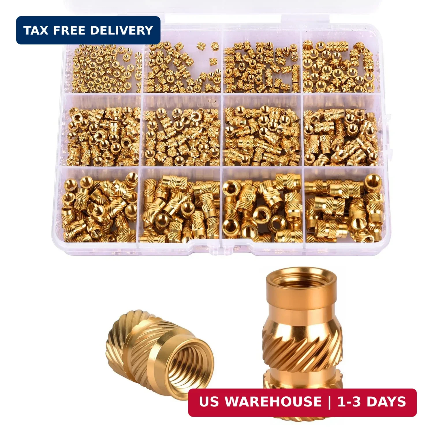 M2 M3 M4 M5 Threaded Inserts Kit,520Pcs Heat Set Knurled Nuts for 3D Printing Co