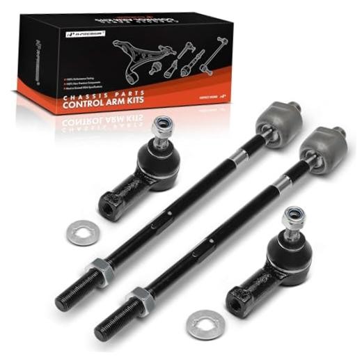 Set of 4, Front Inner Outer Tie Rod End Kit, Compatible with Mitsubishi