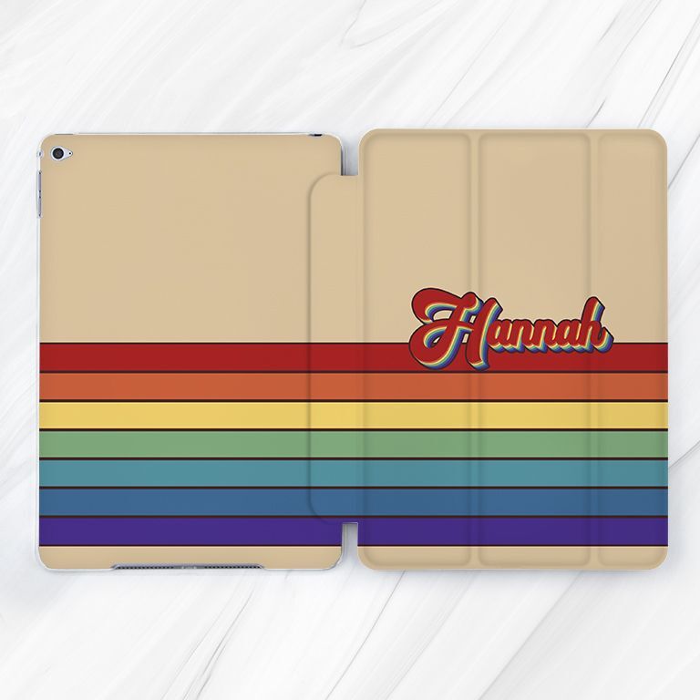 Custom Name Retro LGBTQ Pride Case For iPad Pro 13 11 Air 13 10.9 10.2 Mini 7 6