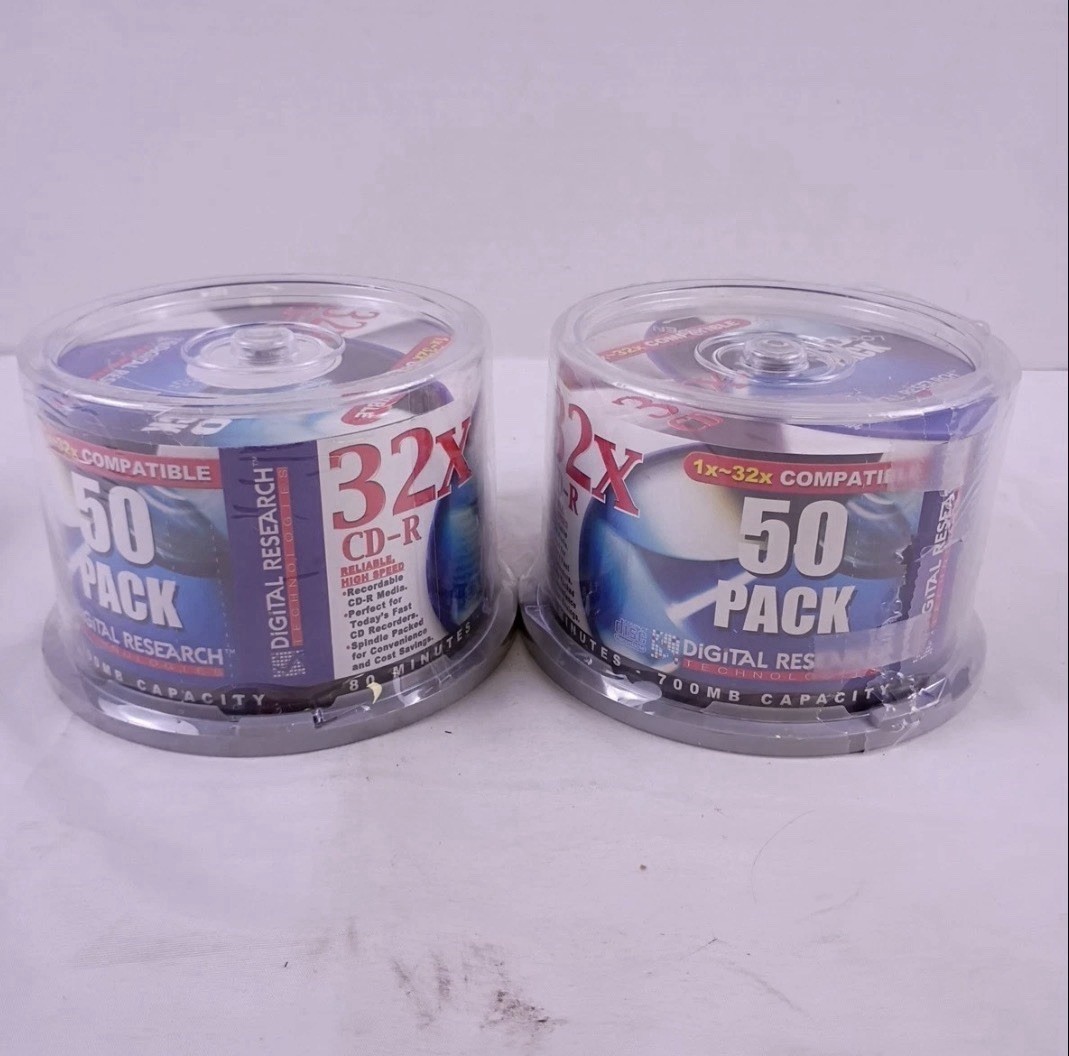 Digital Research Technologies CD-R 32x 80 Mins 700MB Two 50 Packs New and Sealed