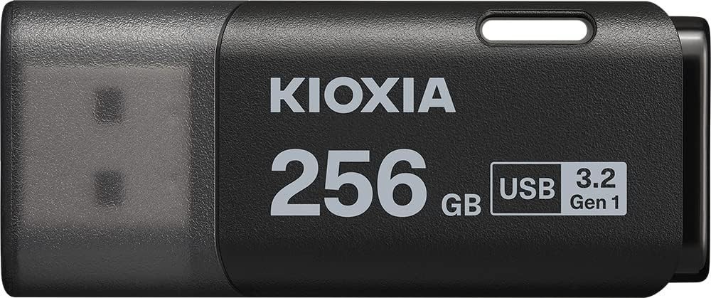 KIOXIA Flash Memory USB 3.2 Gen 1 KLU301A256GK Cap Type 256GB Black JPN