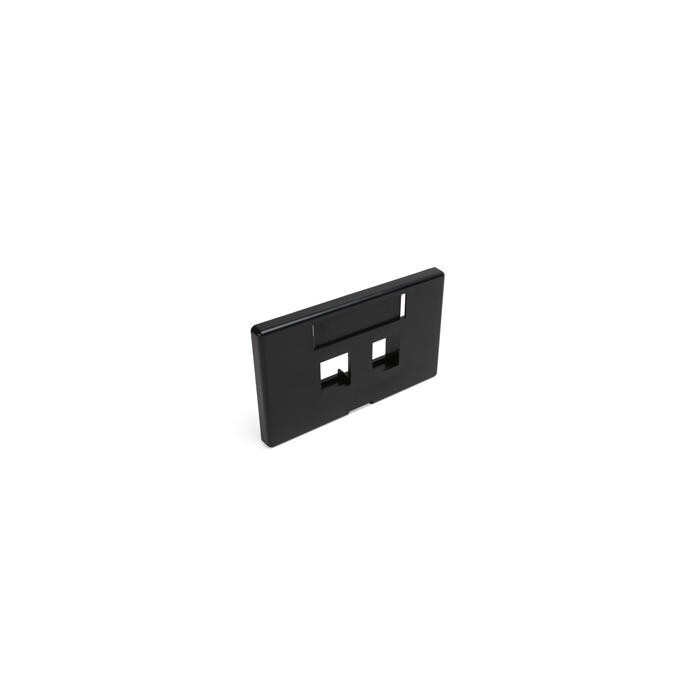 Leviton 49910-HE2 Quickport Modular Furniture Faceplate 2-Port Black