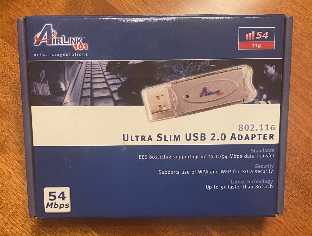AirLink 101 AWLL3026 Ultra Slim USB 2.0 Wireless Adapter  802.11G/54 Mbps - NEW