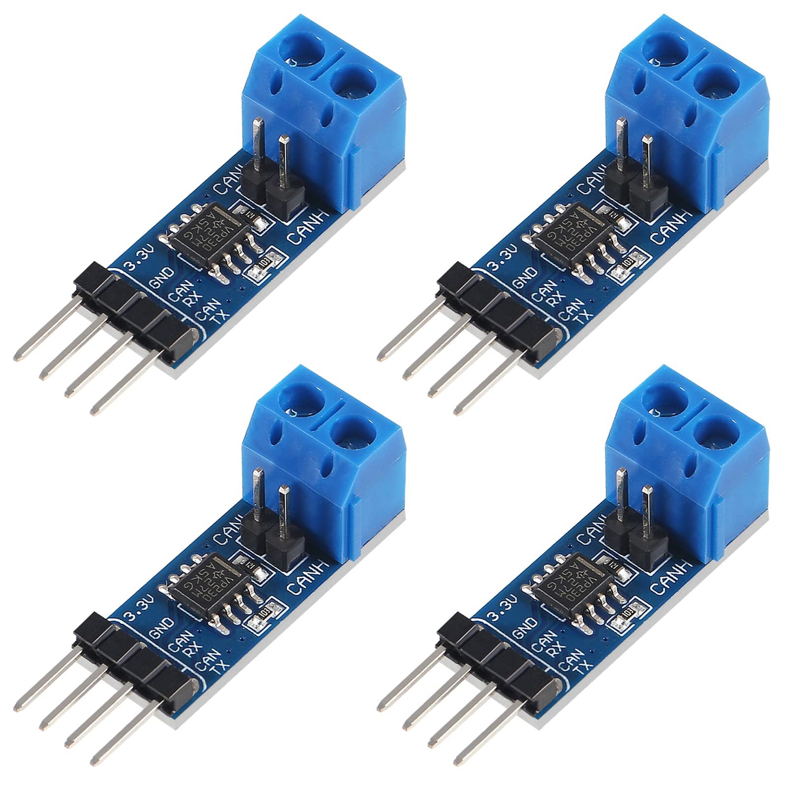 4 PCS SN65HVD230 CAN Board Connecting MCUs ESD Protection 3.3V Board Part