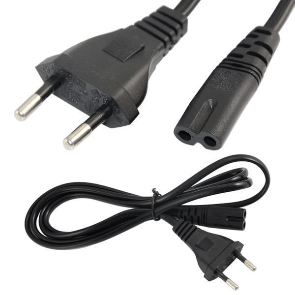 JOB LOT EU x 100 European 2 Pin Plug Figure 8 Mains Cable Lead Black EU C7 F8