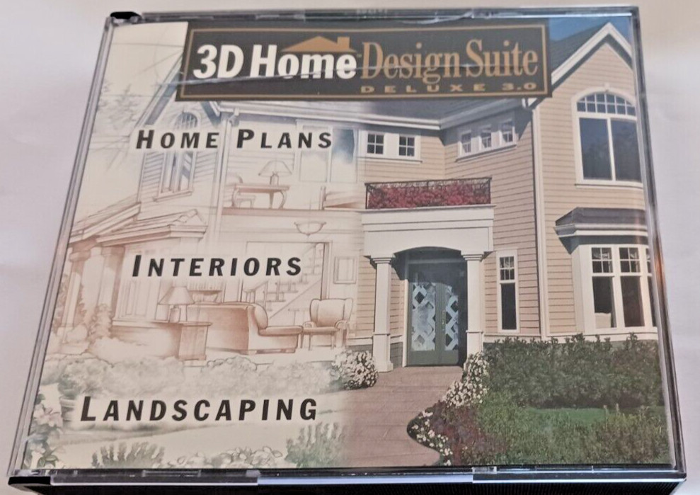Broderbund 3D Home Design Suite Deluxe Ver 3.0 w/6 CD ROMs for Win 95/98