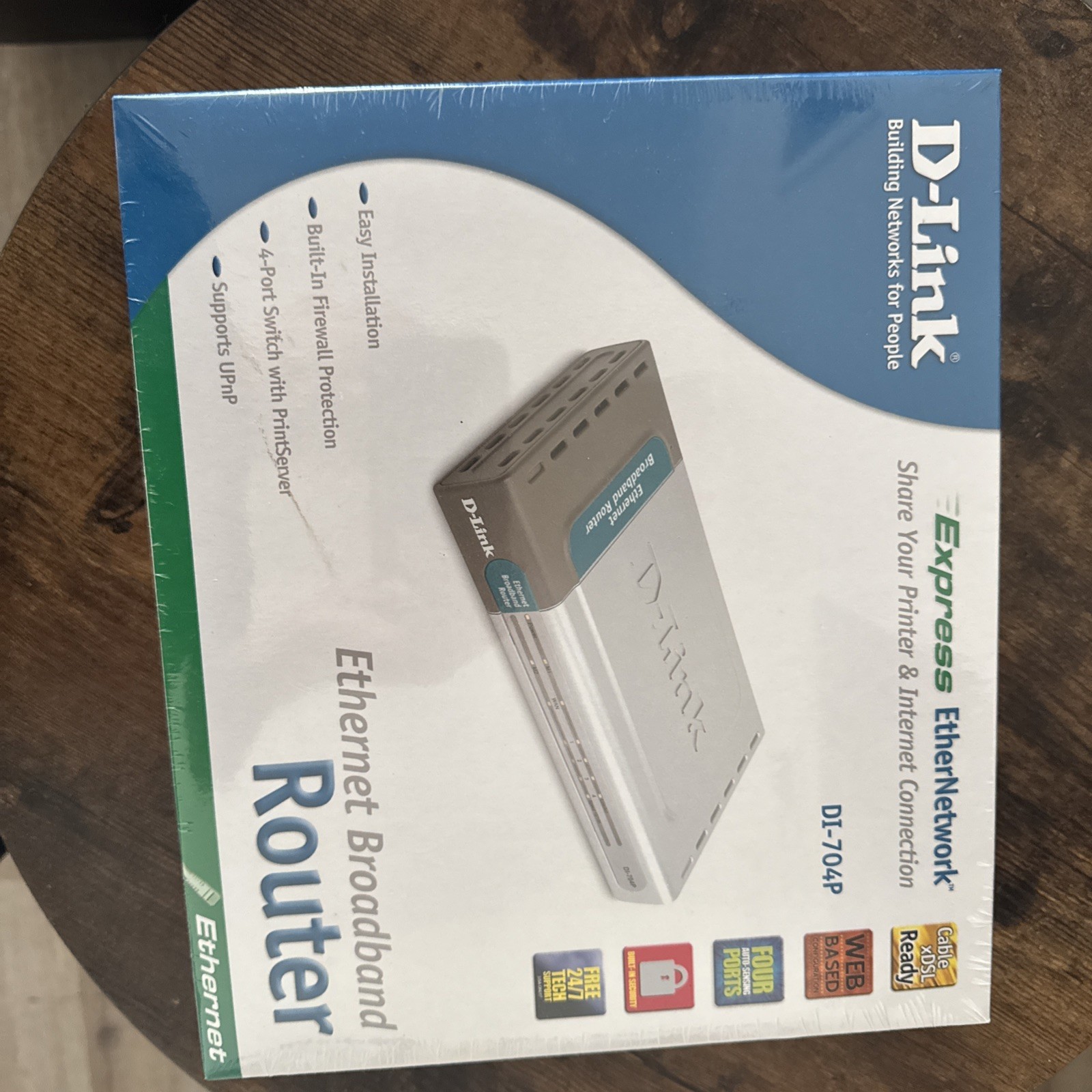 D-Link DI704P Express Ethernet Broadband Wired Router 4-port switch Printer. New