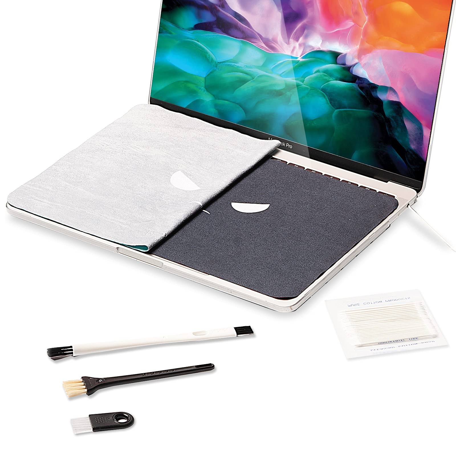2 Pack Reversible Microfiber Laptop Keyboard Cover Cloth,Screen Keyboard Impr...