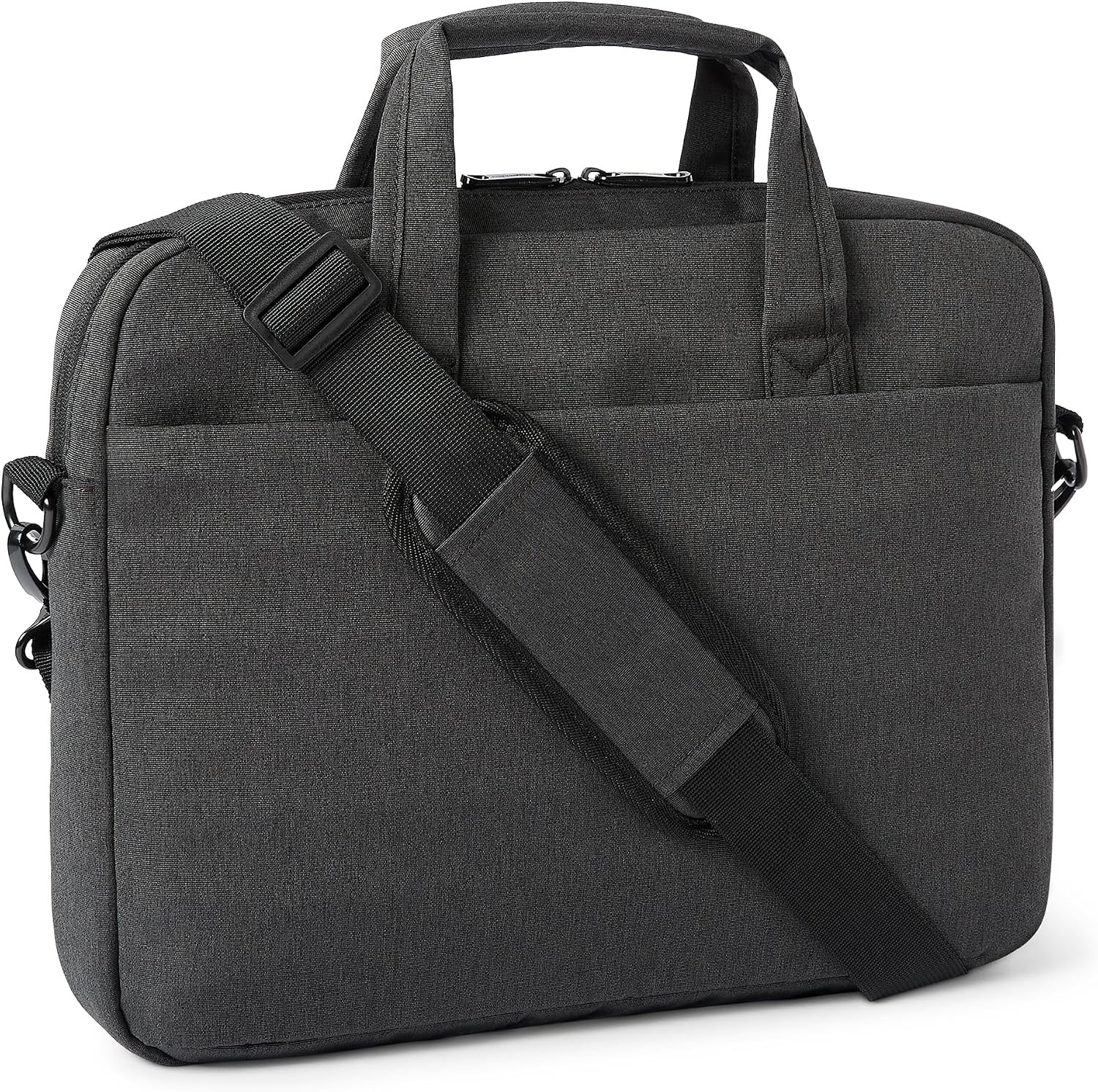 Black Messenger Bag for 15.6-Inch Laptops, Compatible with Computers and Tablets