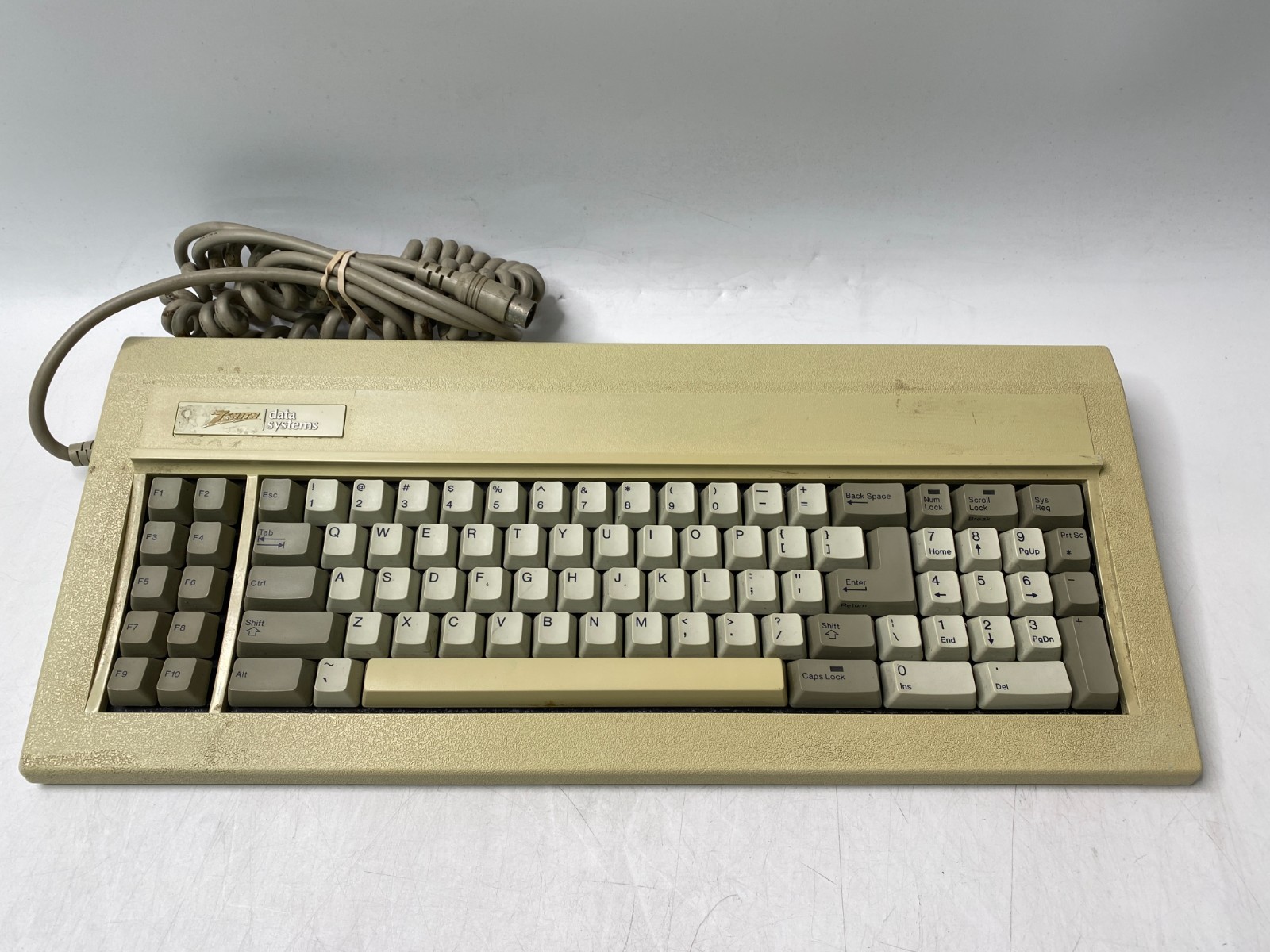 Vintage Zenith Data Systems Keyboard Green Alps 5-Pin Din 100-1860 Untested