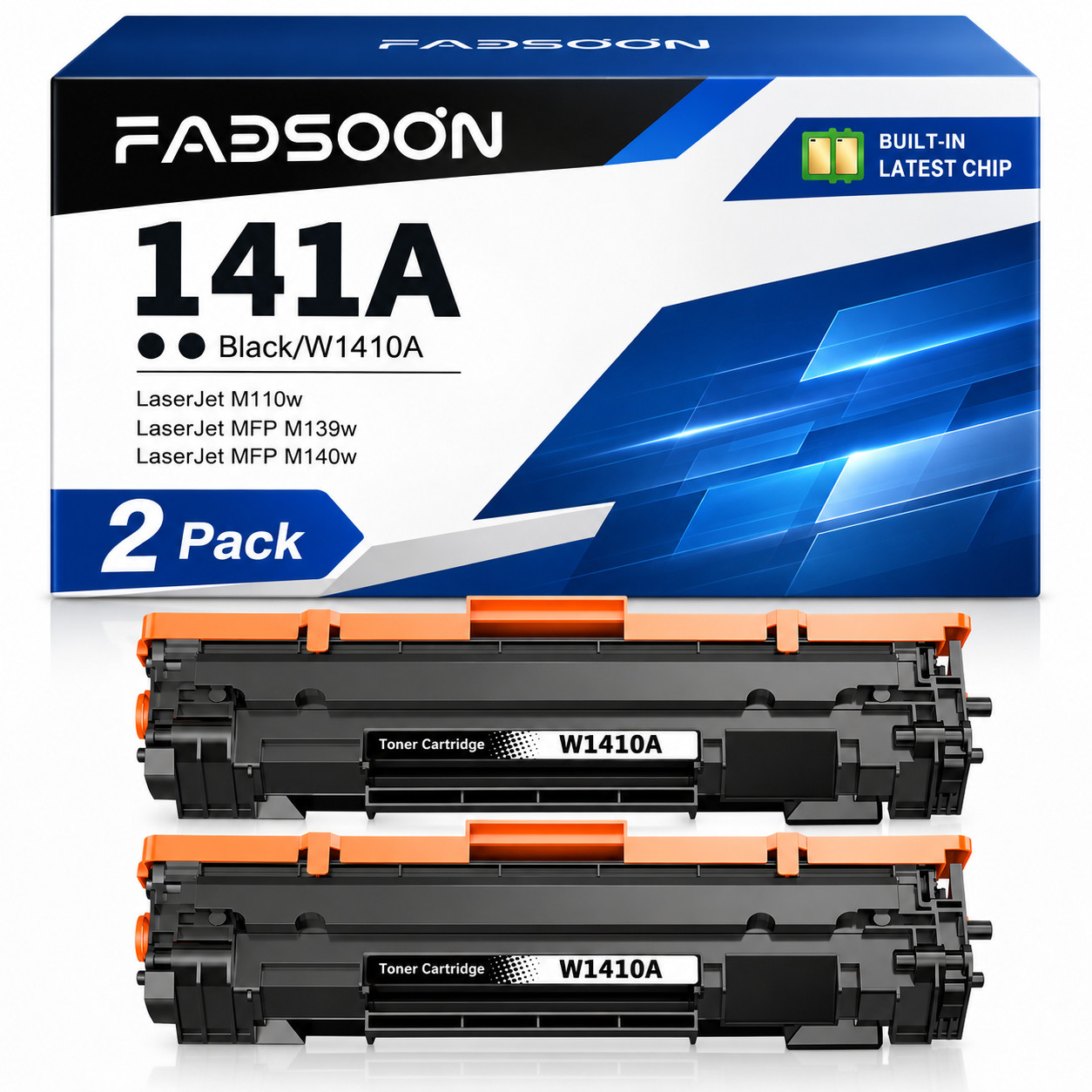 141A W1410A 2PK BK With Chip Toner Cartridge Fits LaserJet M110w MFP M139w M140w