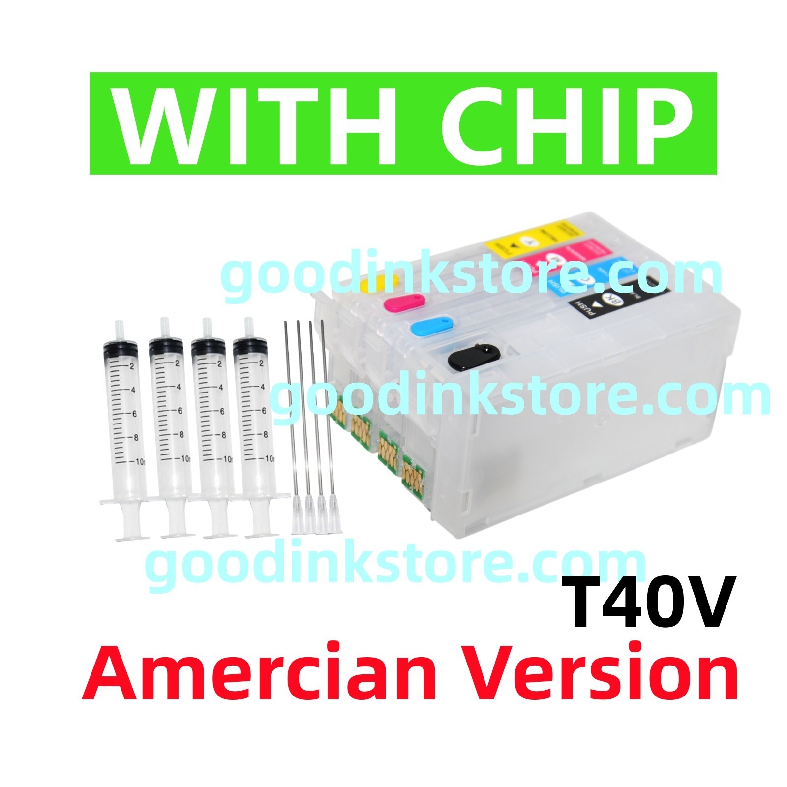 4 Empty Refillable Ink Cartridge T40V SureColor T2170 T3170 T5170 T3170M T5170M*