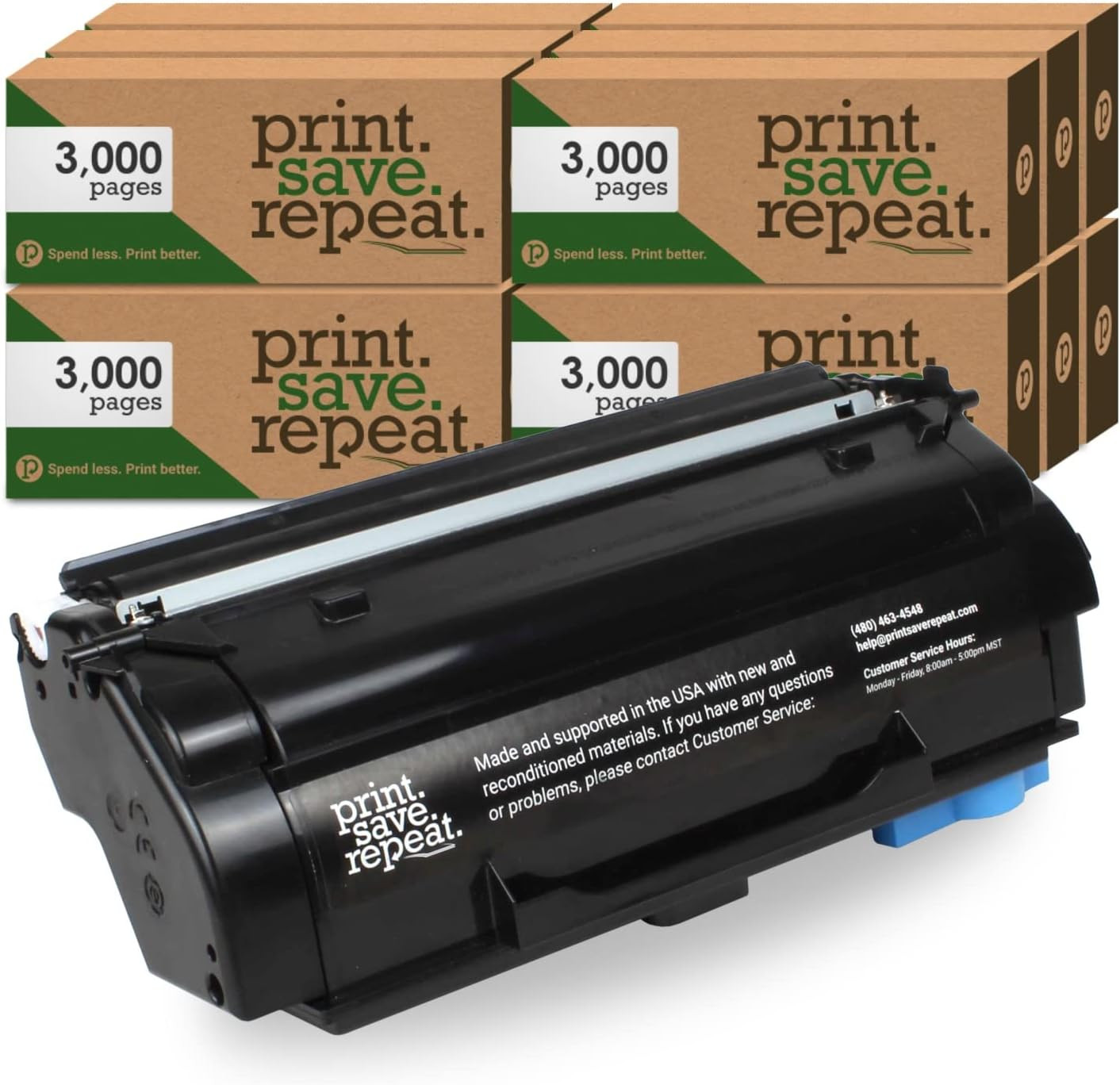 Print.Save.Repeat. Case of 12 Lexmark B341H00 Toner Cartridges for B3340, B3442