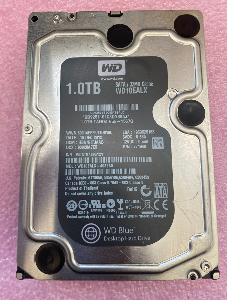 WD Blue 1.0TB SATA 32MB Cache WD10EALX WD10EALX-408EA0 7200 RPM 3.5" Desktop HDD