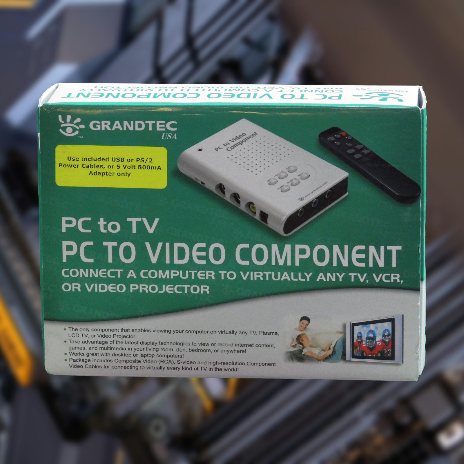 Grandtec GXP-2000 PC to Video Component VGA to TV/CRT Converter Boxed w/ Remote