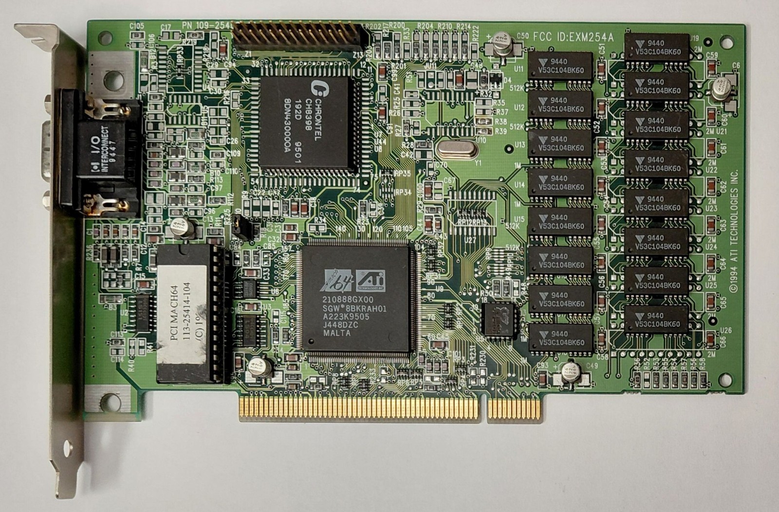 ATI Graphics XPression PCI Graphics Card (ATI Mach64GX, 2MB, EXM254A, Retro, 1995)