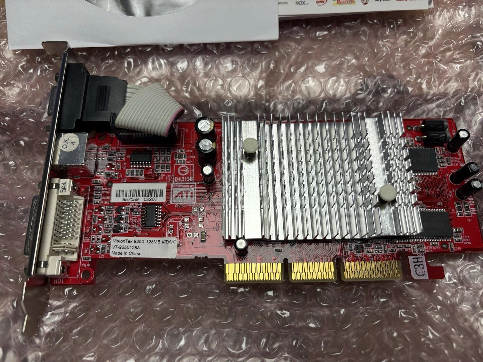 VisionTek 248094 Radeon 9250 AGP 128MB DDR VGA Video Graphics Card RETRO